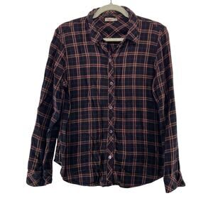 Faherty Plaid Button Down Top Size Medium